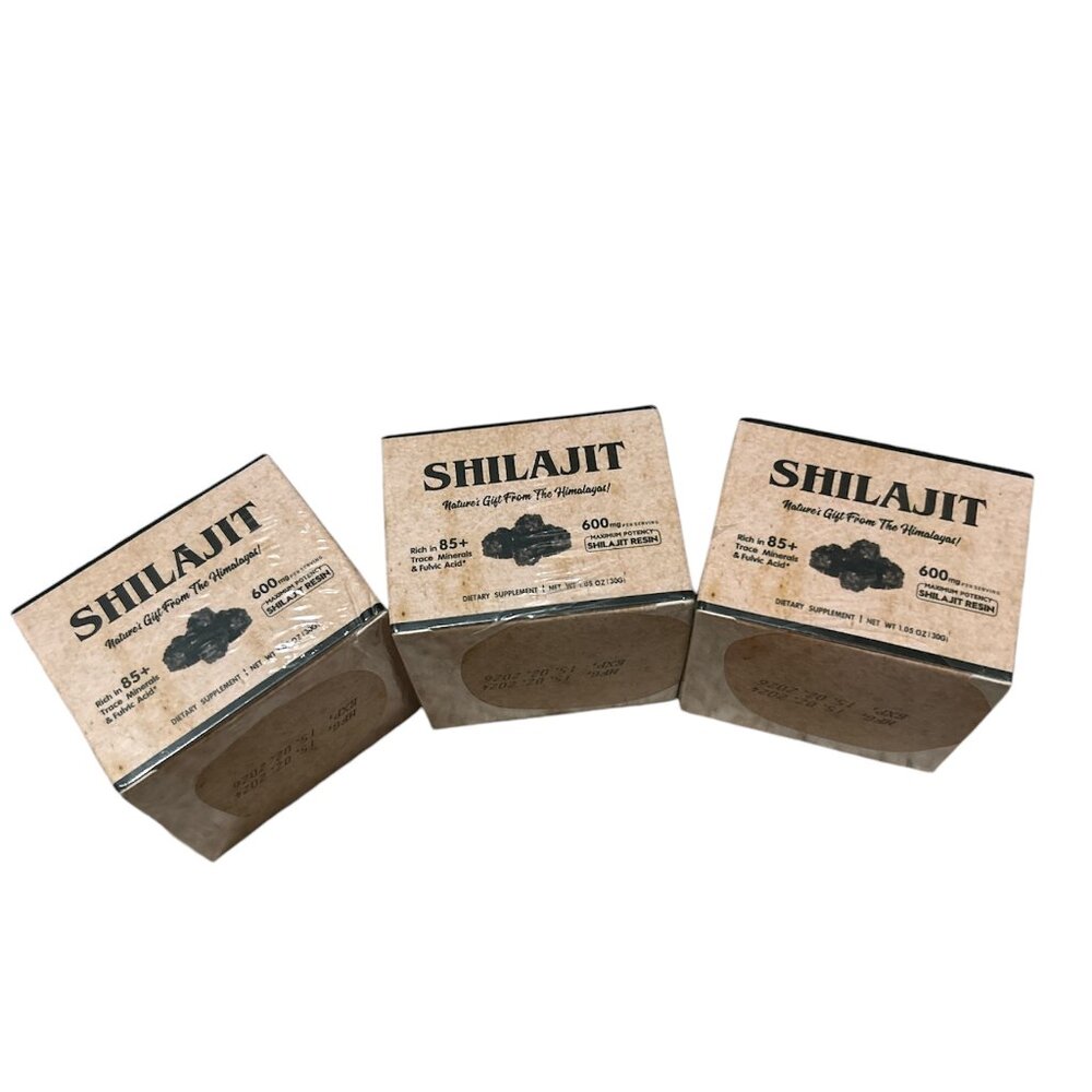 Shilajit Pure Himalayan Organic Shilajit Resin 600mg Maximum Potency (3 Pack)